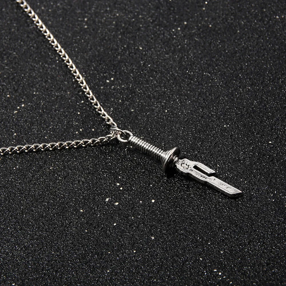 Anime Jujutsu Kaisen Fushiguro Toji Cosplay Necklace Unisex Sword Spear of Tianri Knife Pendant Choker Jewelry Accessories Gifts