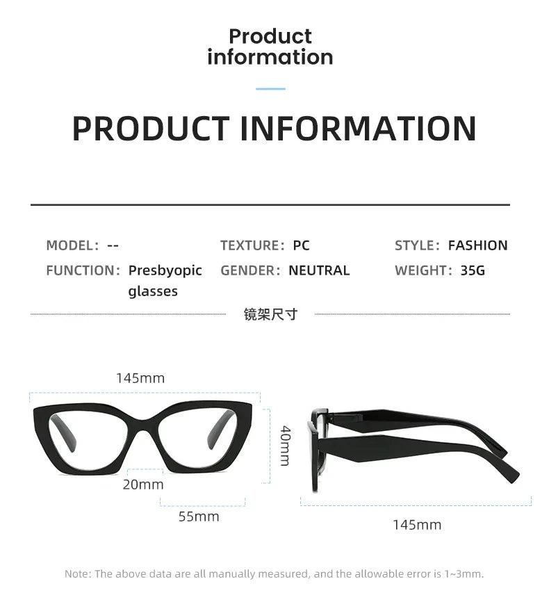 New in Cat Eye Optical Glasses Women Myopia Prescription Glasses Hyperopia Reading Glasses Anti Blue Light Computer Glasses