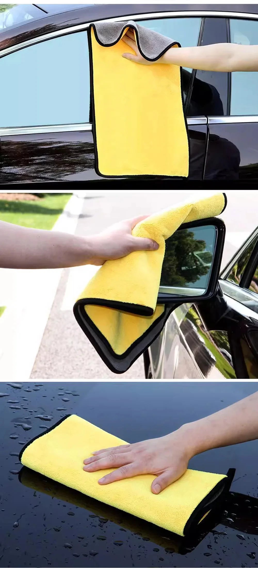 10/5/3/1pcs Thicken Microfiber Car Cleaning Towels Soft Quick Drying Windows Mirrors Wiping Rags Home Double Layer Clean Cloths