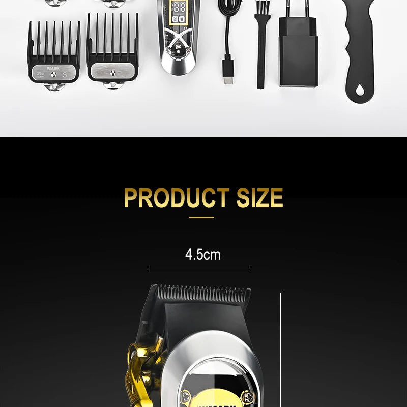 WMARK NG-130 Wireless Charging Hair Clipper High Speed Professional Type-C Rechargeable Hair Cutter With Charge Stand