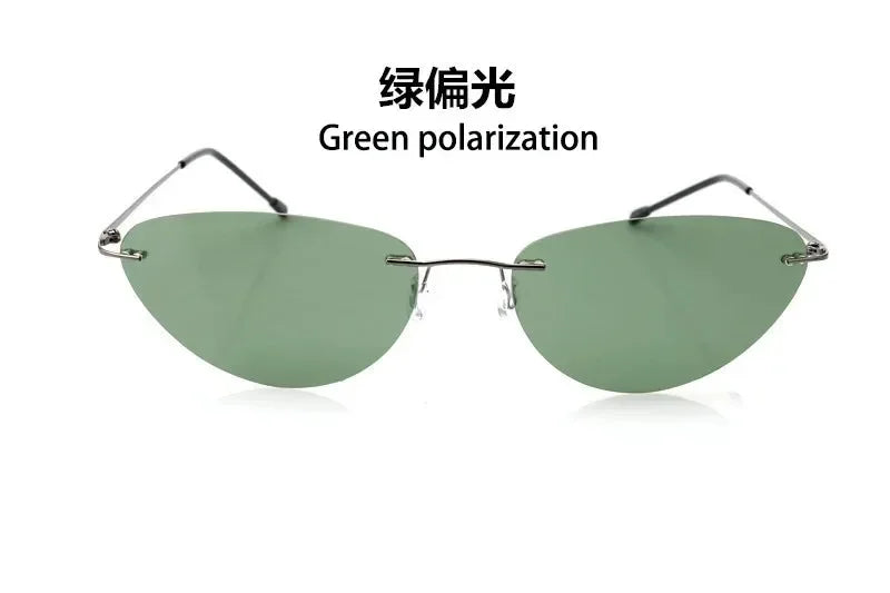 2024 New Ultralight Rimless Titanium Men Driving Sunglasses The Matrix Neo Style Polarized Sunglasses Oculos De Sol