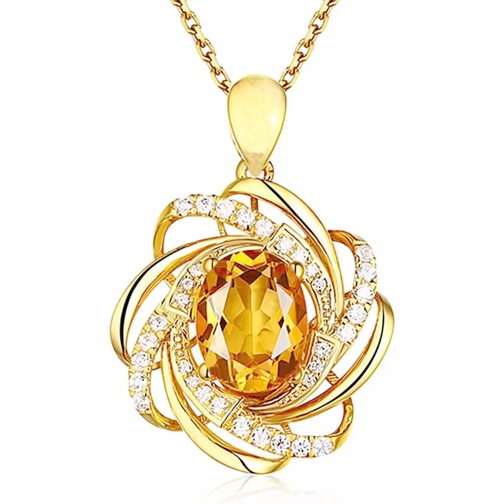 Delysia King  Citrine Jewelry Pendant Necklace Ladies