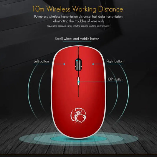 iMice Wireless Mouse Silent Computer Mouse 1600 DPI Ergonomic Mause Noiseless Sound USB PC Mice Mute Wireless Mice for Laptop