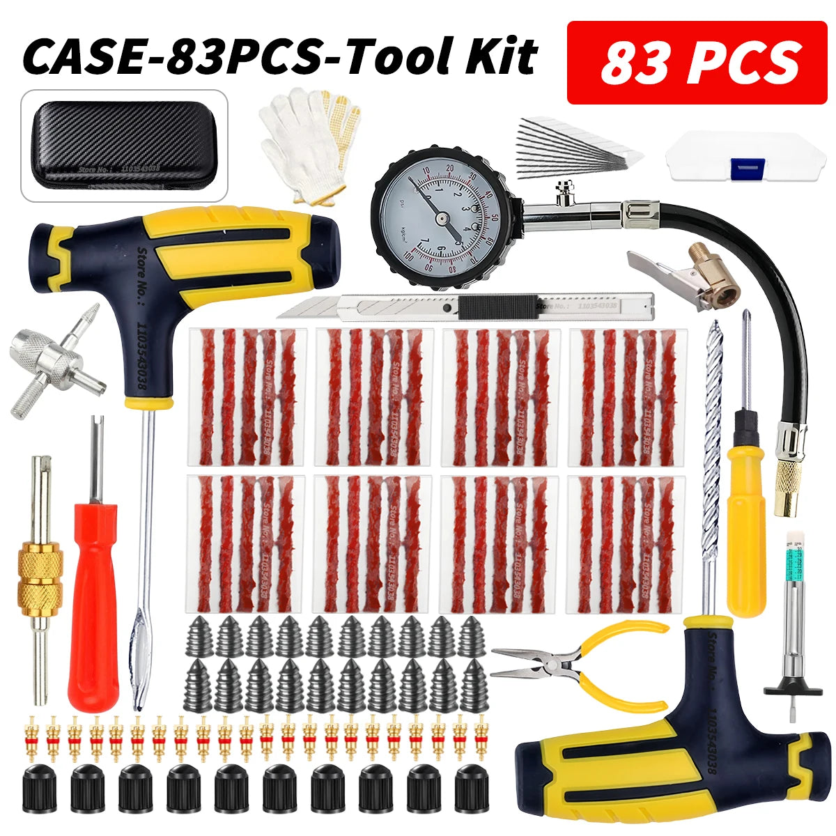 Car Tire Repair Kit Puncture Plug Tools Tyre Puncture Emergency for Universal Tire Strips Stiring Glue Repair Tool Kit