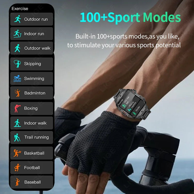 2024 Swimming ATM Waterproof Smart Watch For Men 1.96" HD Screen 420mHA Bluetooth Call Smartwatch100+Sport Modes For Android IOS