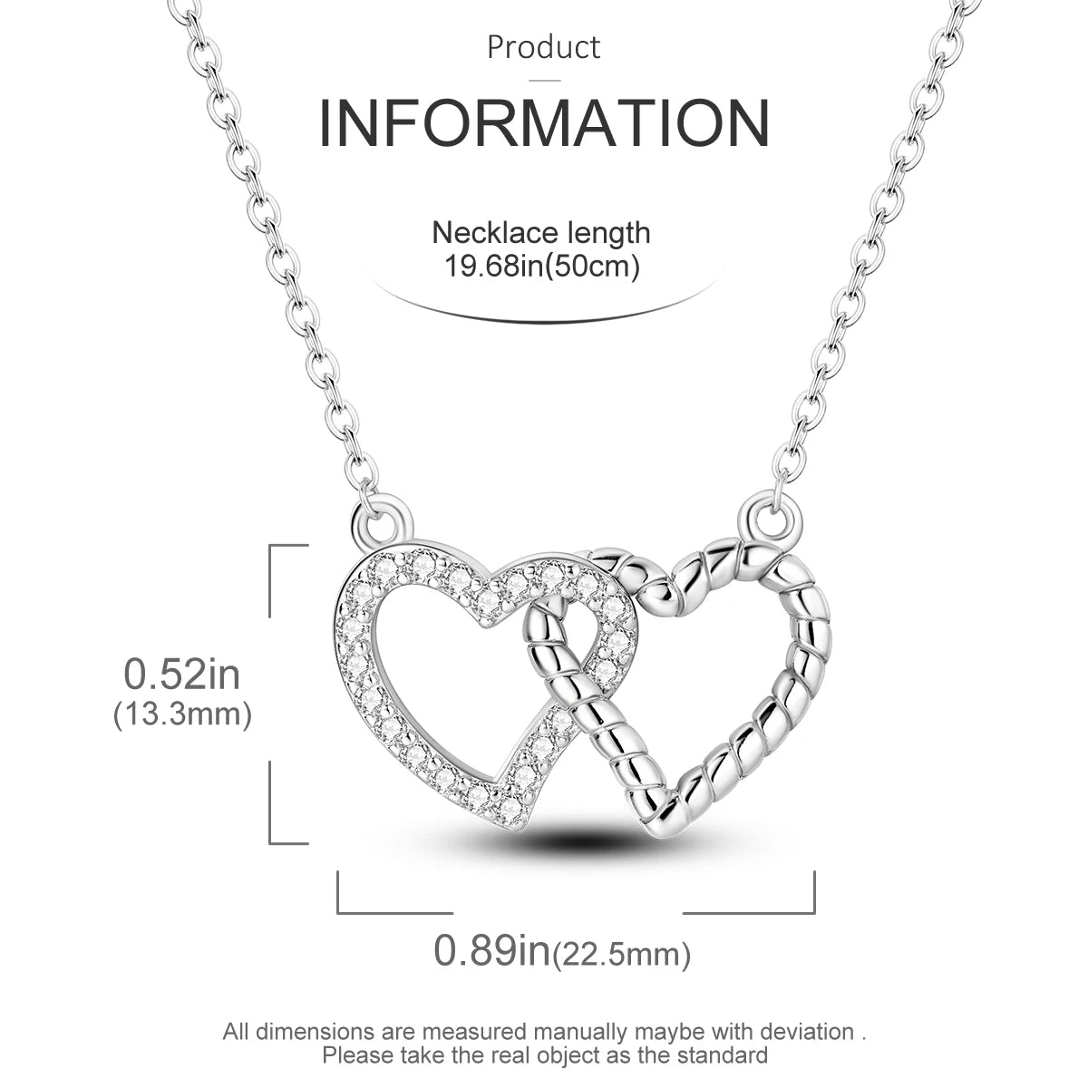 Original 925 Sterling Silver Necklace For Women Class Style Heart Shape Romantic Style High Quality Women Necklace Jewelry Gift