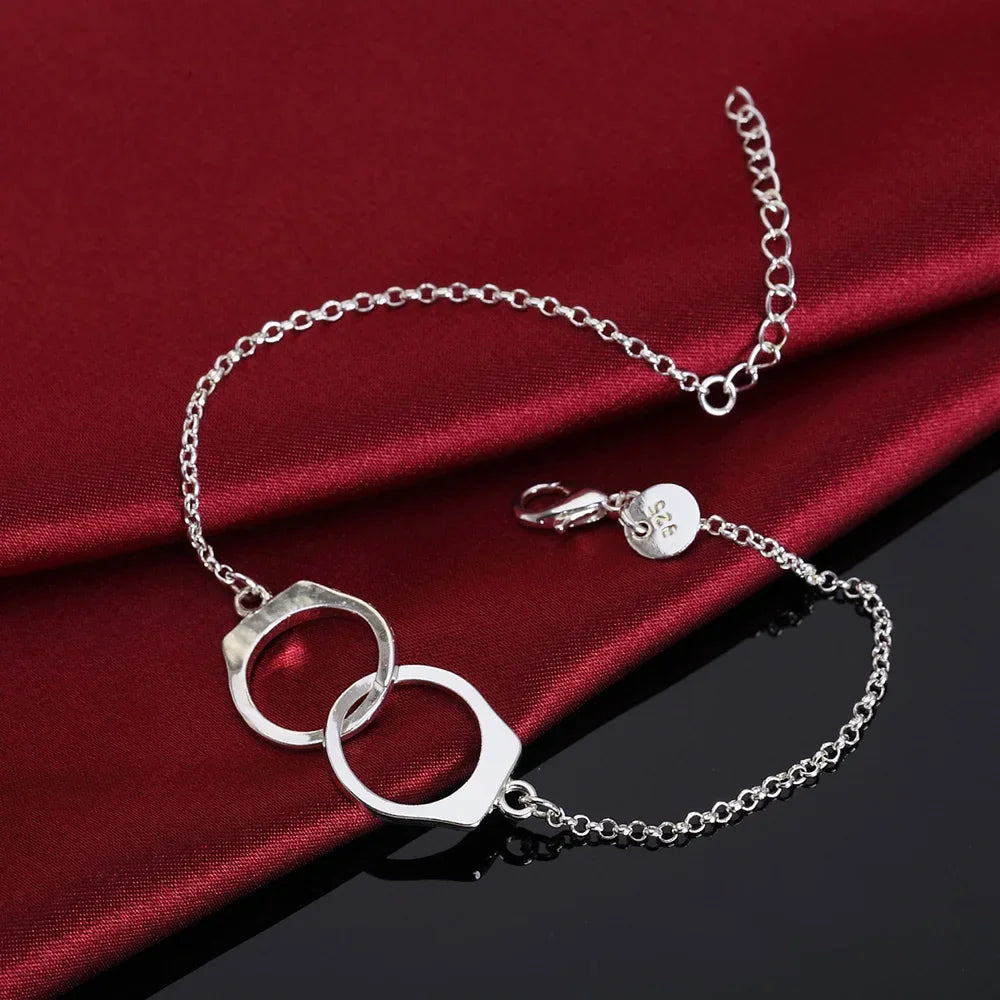 New High quality 925 Sterling Silver 4MM Women Men chain Male Twisted Rope Bracelets Fashion Silver Jewelry