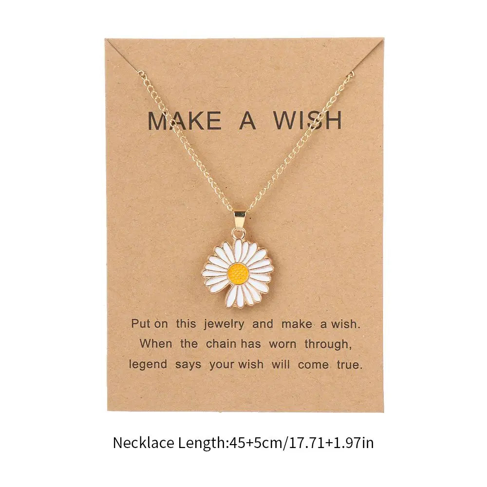 Fashion Novelty Metal Pendant Cute Neck Jewelry Daisy Flower Necklace Sunflower Necklace Collar