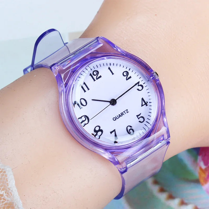 2023 Casual Fashion Women Lady Silicone Jelly Quartz Watch Women Lovely Wristwatch Transparent Summer Candy Color Student Clock