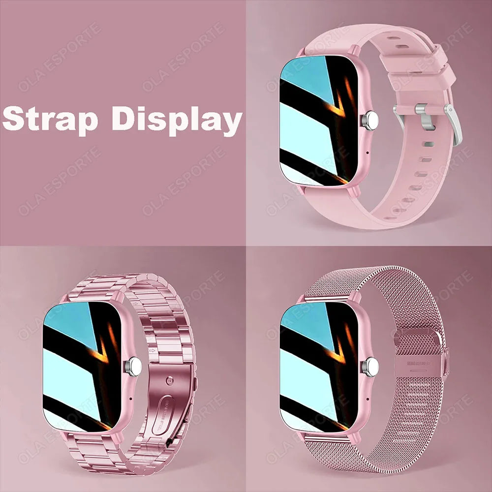 +2pc Square Smart Watch Women Men Smartwatch Touch Dial Calls Music Smartclock For Android IOS Fitness Tracker Sport Smart-watch