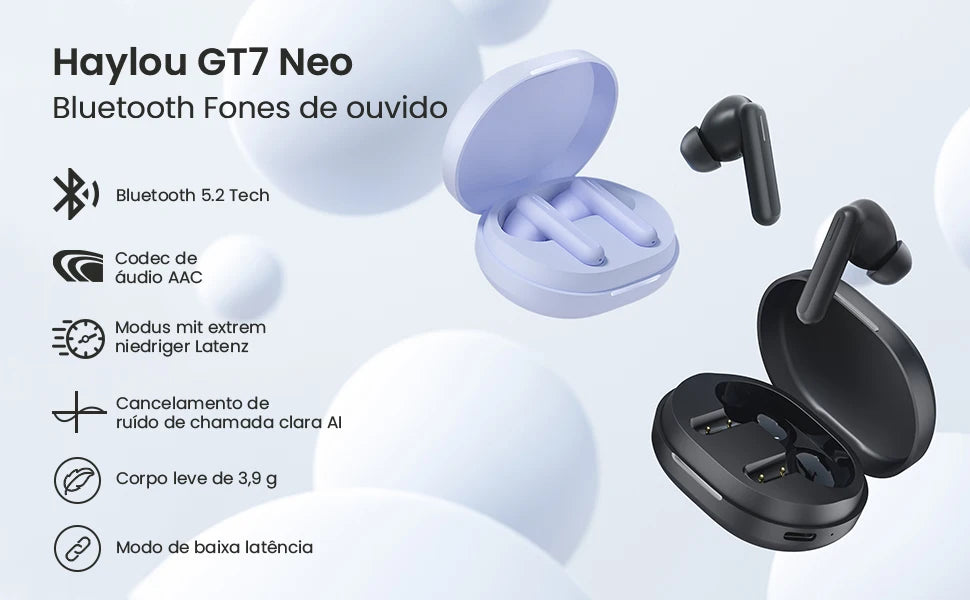 HAYLOU GT7 Neo TWS Wireless Earbuds Dual Host Mode Bluetooth 5.4 Headphones Earphones Smart Touch Control Earbuds Sport Headset