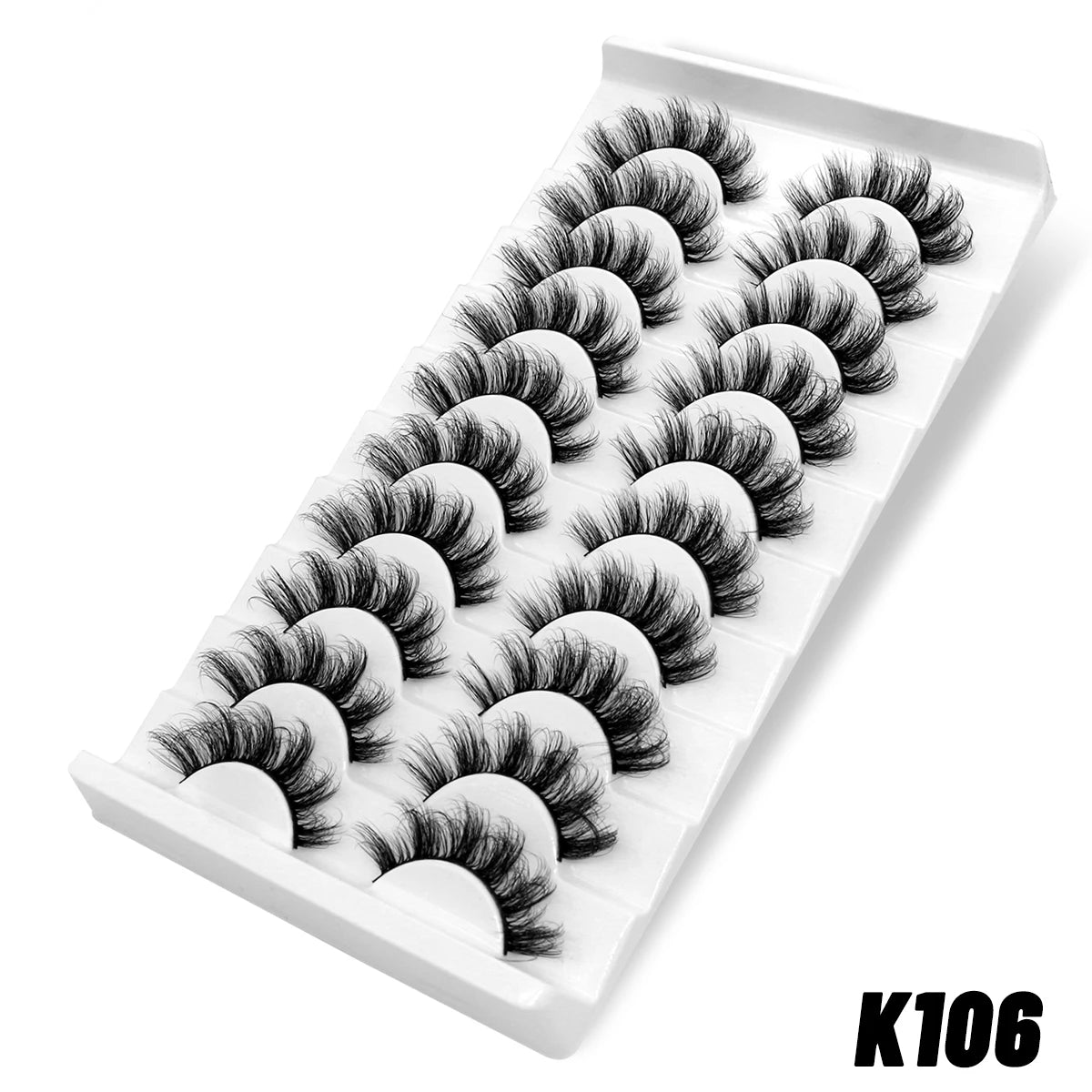 GROINNEYA 3D False Eyelashes 10 Pairs Eyelashes 3D Mink Lashes Faux Mink Fluffy Lash Soft Full Thick Wispy Eyelashes Extension