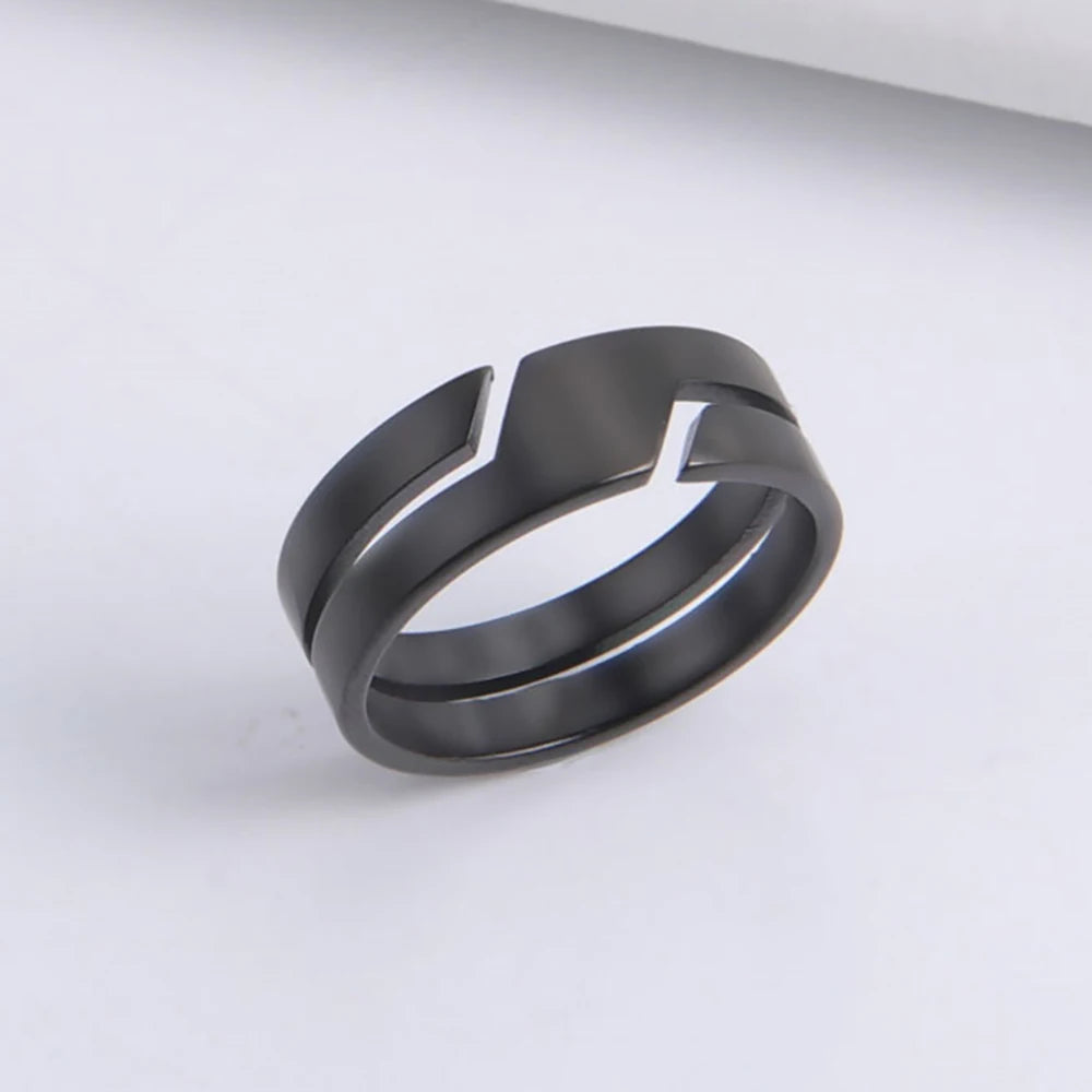 Skyrim Stainless Steel Ring for Men Women Black Minimalist Casual Finger Rings 2023 Couple Jewelry Wedding Gift for Lover