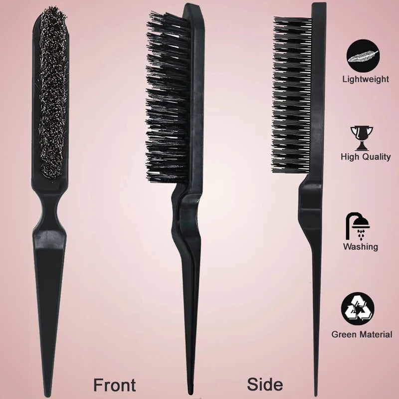 10pcs Hair Styling Comb Set Teasing Hair Brush Triple Teasing Comb Rat Tail Combs Edge Brush Hair Tail Tools Braid Tool Loop