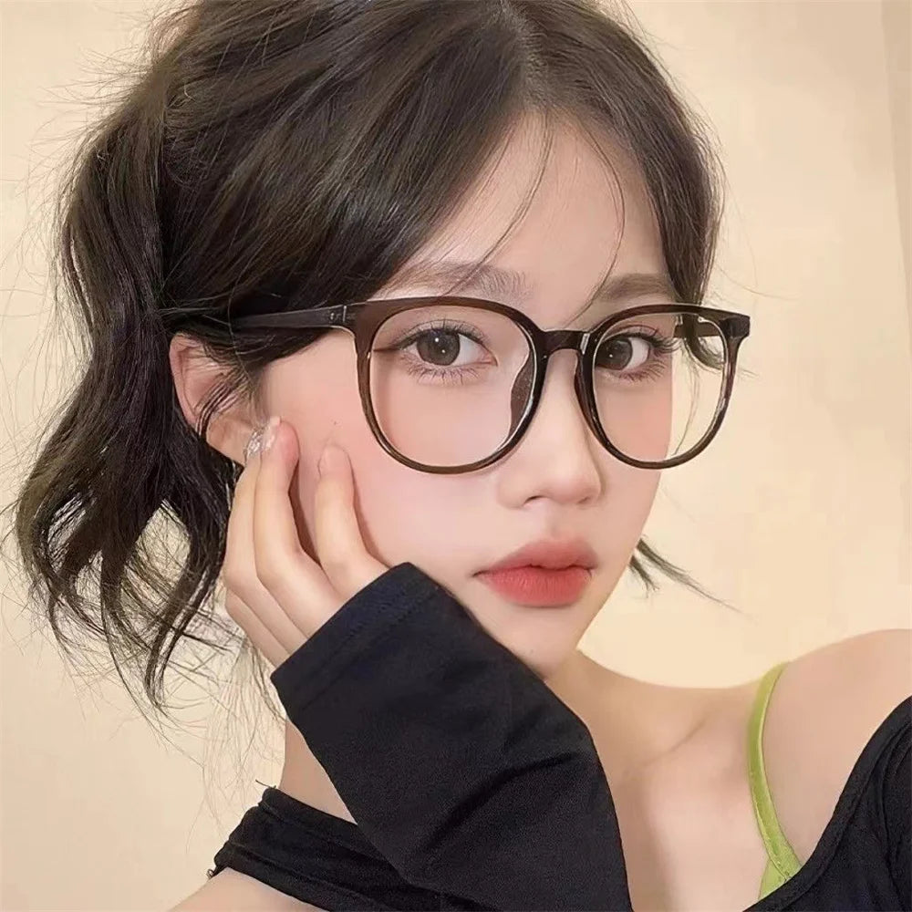 Retro Square Glasses Ultra-light Transparent Frame Eyewear Anti-blue Light Flat Glasses Korean Popular Decoration Eyeglasses