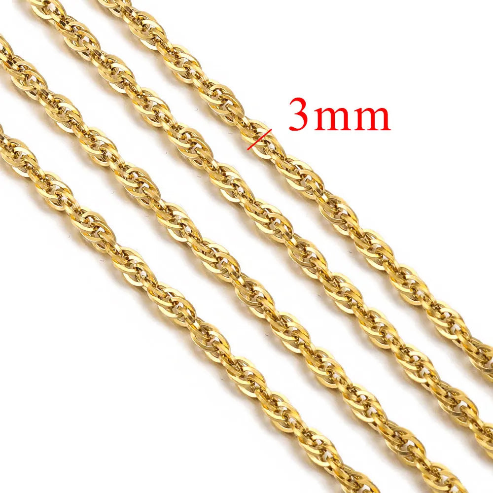 1 Meter Stainless Steel Large Heavy Chunky Hip Hop Punk Link Gold Color Chains DIY Jewelry Materials Handmade Necklace Bracelet