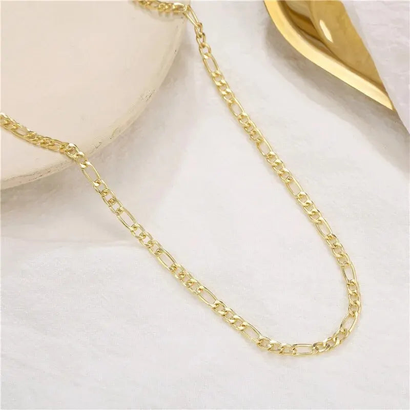 2Pcs/Lot Hot Sale Men's Personality Fashion Gold-color and Silver-color Necklace Set Chain Exquisite Dailylife Party Accessories