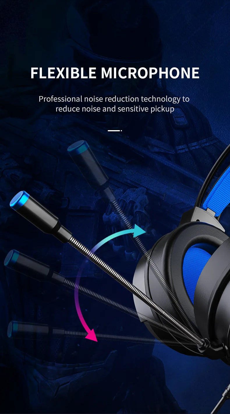 G58 Gaming Headset Wired 7.1 Stereo Channel Headset Bass Earphone Headphone With Mic for Computer Pc Gamer Foldable