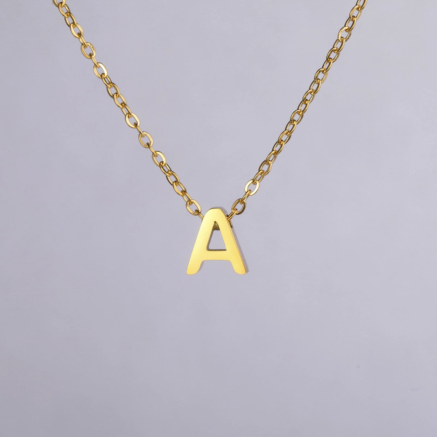 Unift Family Initial Name Necklaces Letter Alphabet M Pendant Stainless Steel Women Neck Chain Choker Trendy Minimalist Jewelry