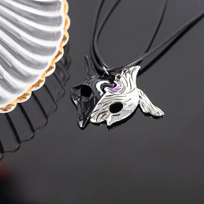 1Pair League Of Legends Style Sheep And Wolf Pendant Necklace Mysterious Splicing Pendant Jewelry Asymmetric Sheep Wolf Pendant