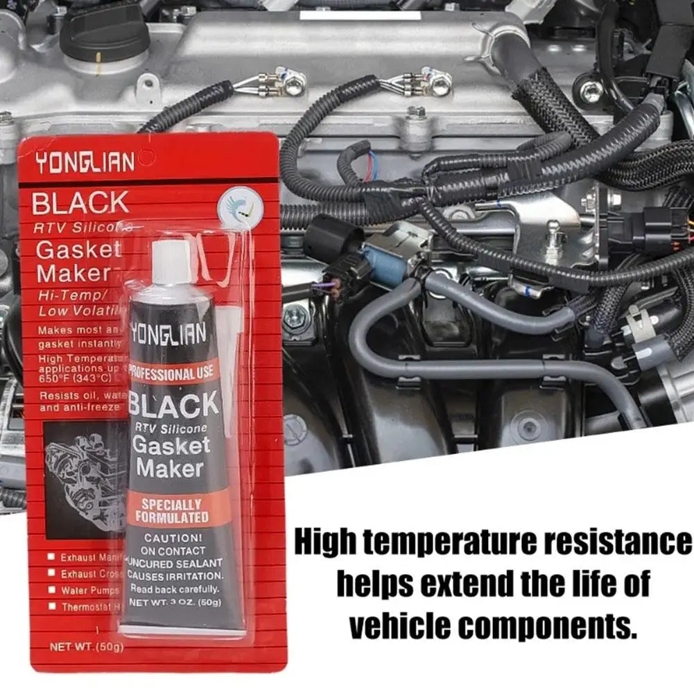 Hi-Temp Black RTV Silicone Gasket Maker For Engines - Automotive Sealant With Oil Resistance & High Adhesion Car Sealant