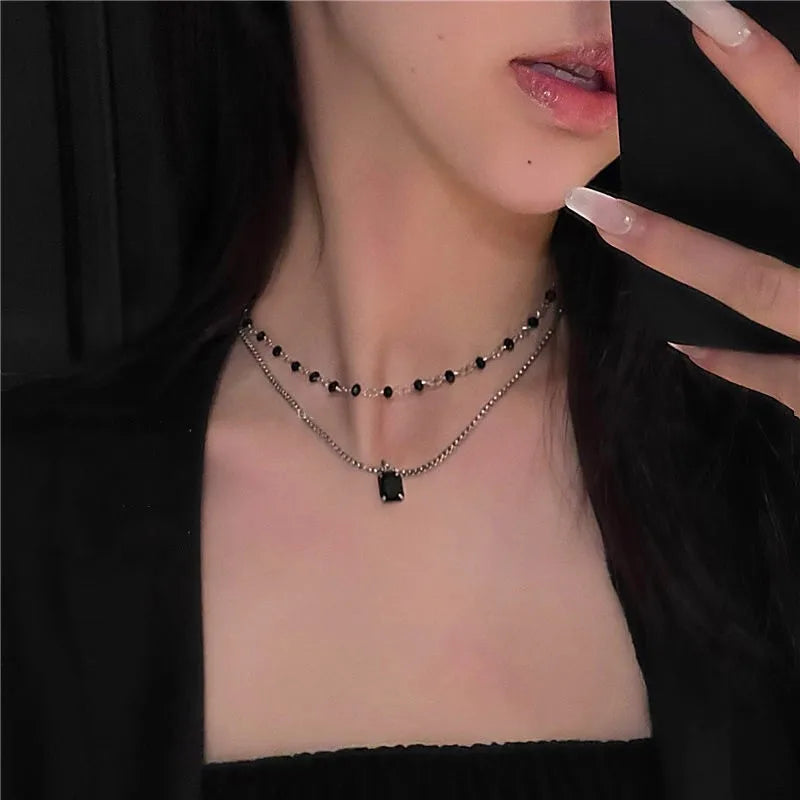 Fashion Rhinestone Heart Collar Choker Necklace for Women Simple Open Collar Necklace Torques Jewelry Accessories