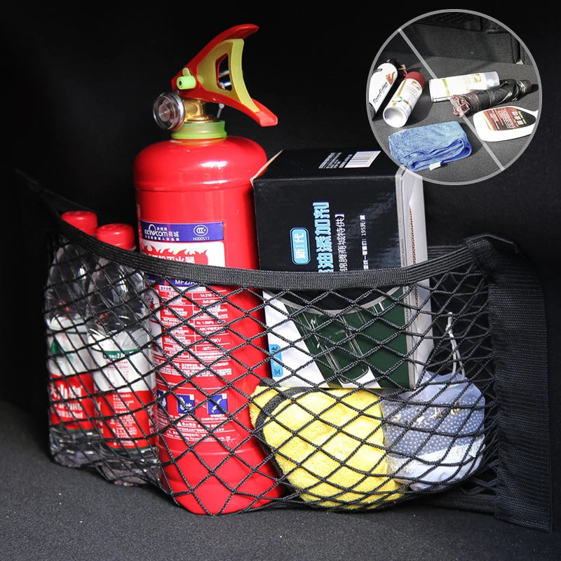 Car Accessories Organizer Net Mesh Seat Elastic Magic Storage For Baseus Car Stuff Byd Rav4 2023 Accessories Xc60