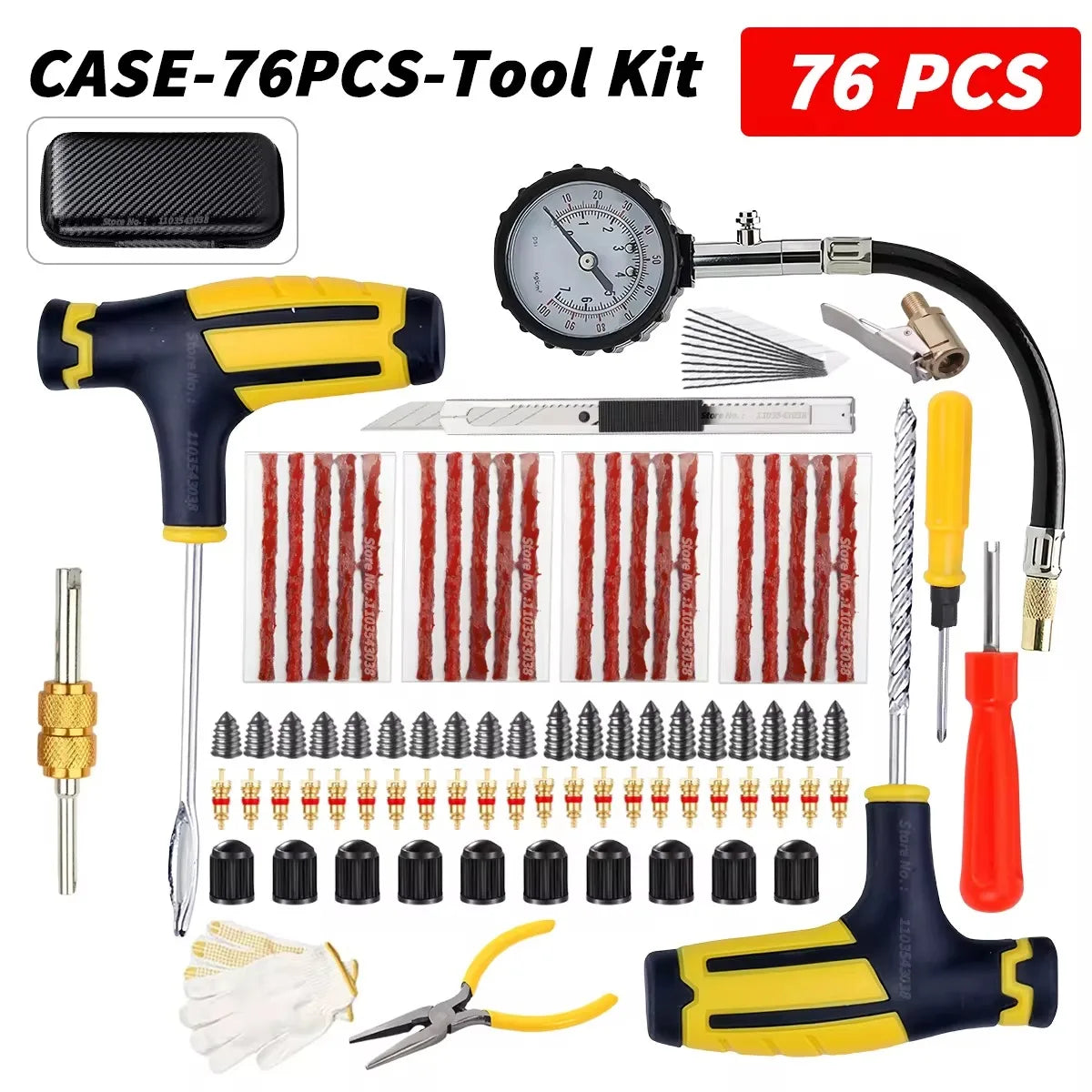 Car Tire Repair Kit Puncture Plug Tools Tyre Puncture Emergency for Tire Strips Stirring Glue Repair Tool Kit Car Accessories