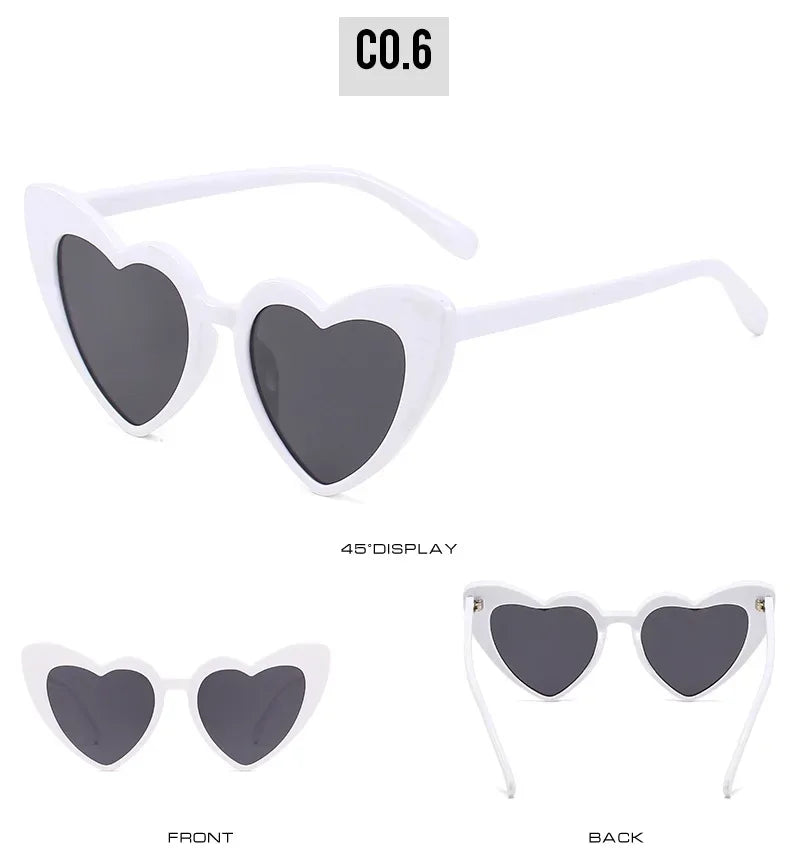 Kids Cute Heart Shaped Sunglasses Red Black Lens Frame Fashion Girls Sun Glass Outdoor Beach Spectacles