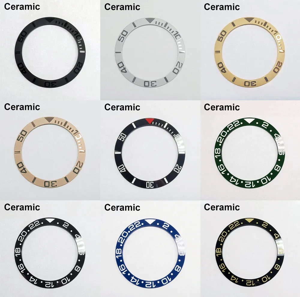 40-31.7mm and 38-30.7mm high quality Sloping Luminous ceramic bezel Insert watch case watch accessories parts GMT ceramic bezel