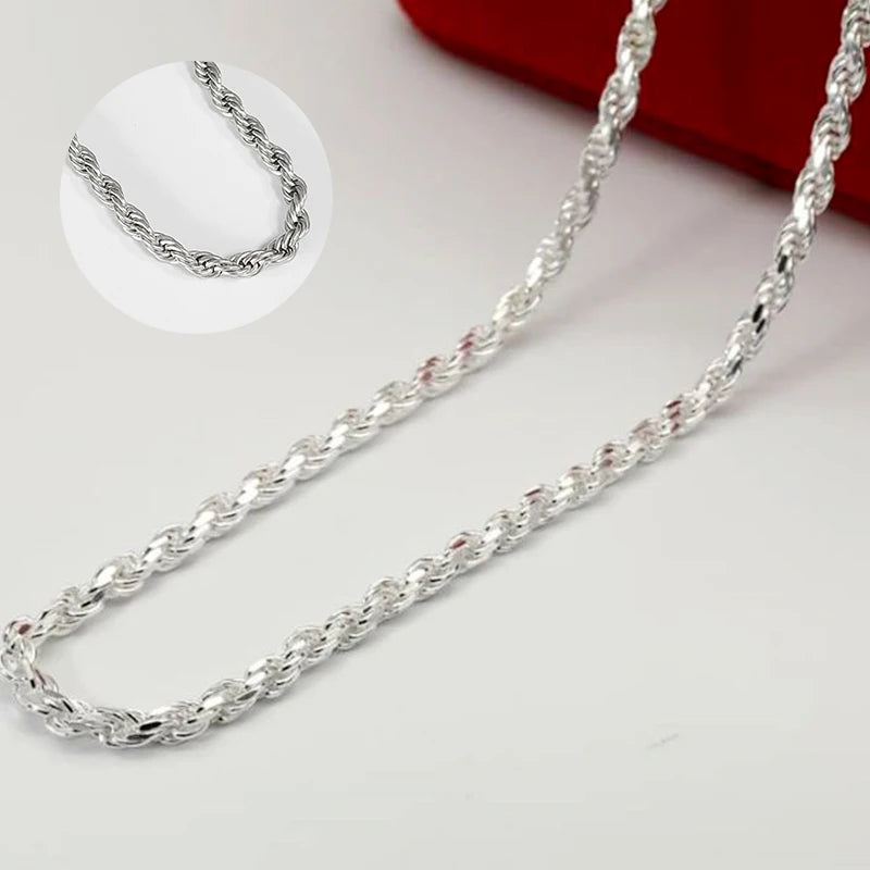 Stainless Steel Rope Chain Necklace For Men Women Braided Rope Chain Choker Necklace Gold Color Neck Metal Fashion Jewelry Gift