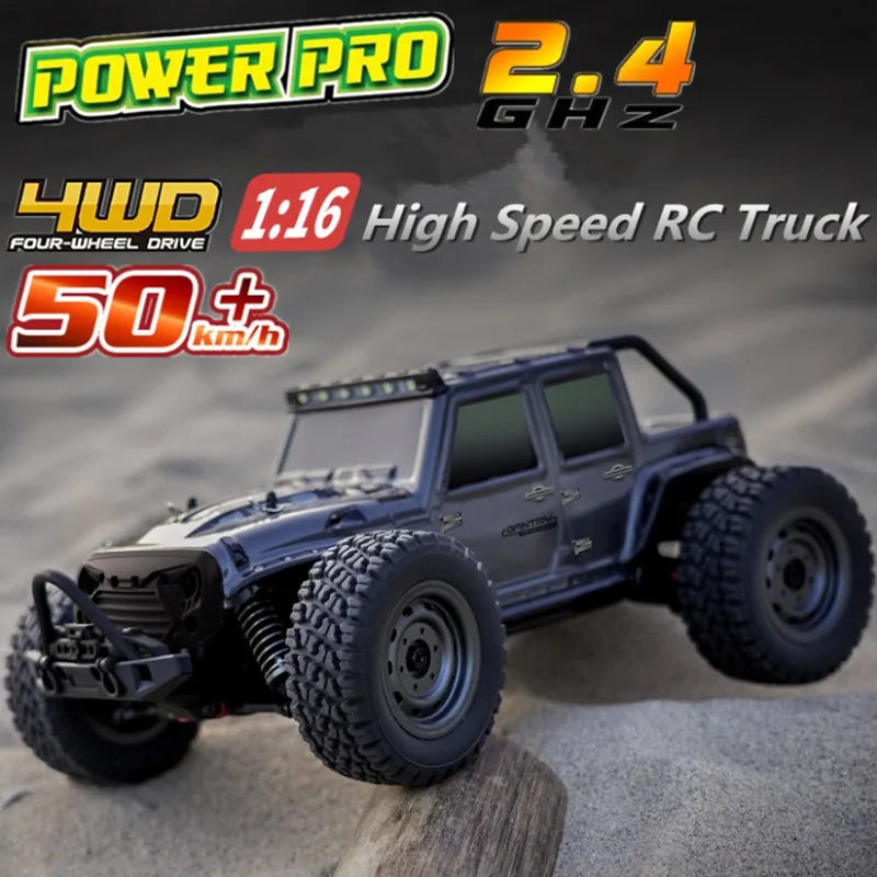 parkten RC Cars 2.4G 50 KM/H High Speed Racing With LED 4WD Drift Remote Control Off-Road 4x4 Truck Toys for Adults And Kids