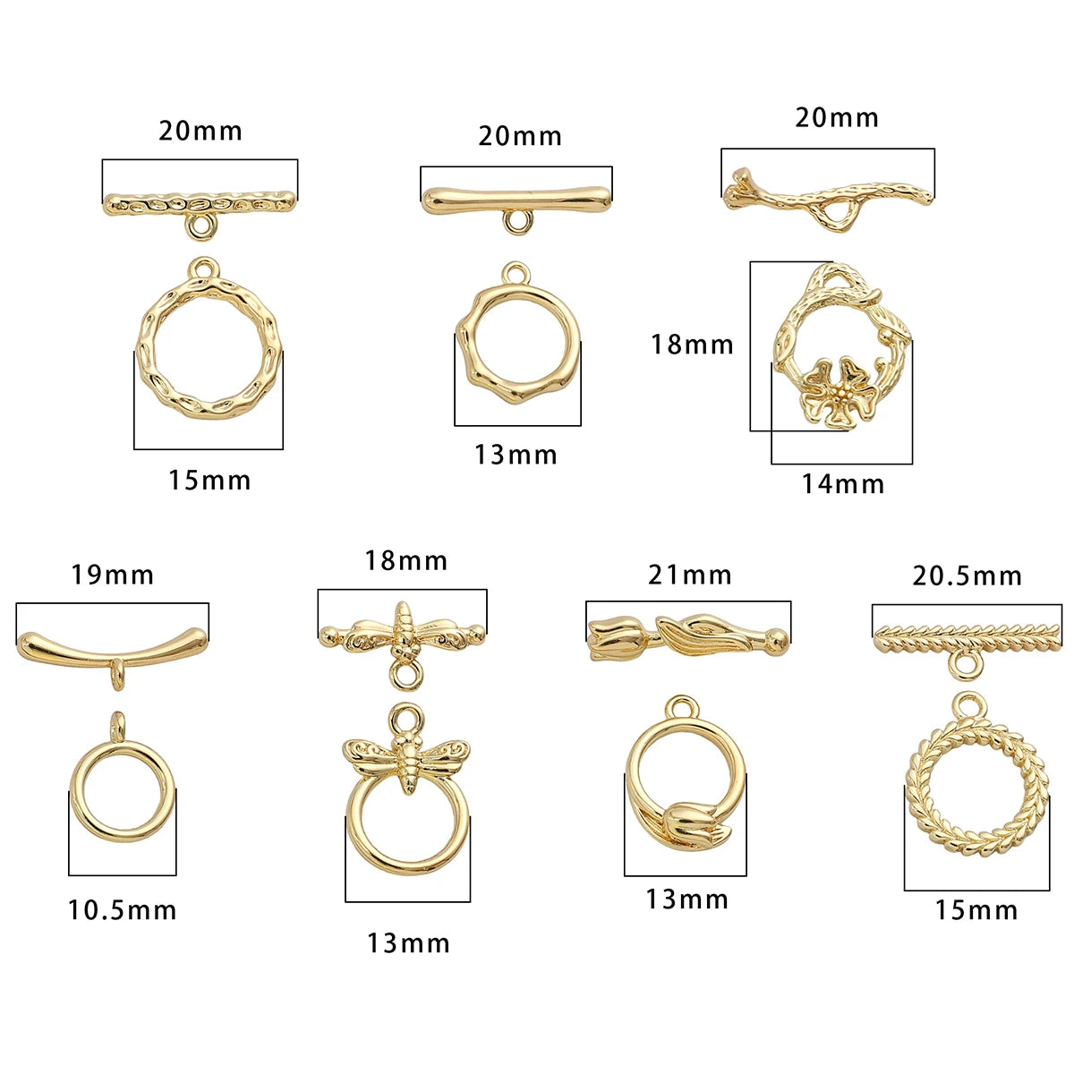 A Set Of 14K Gold-plated Brass Personalized Metal Clasps For Bracelet Necklace Making Jewelry Clasps DIY Founding