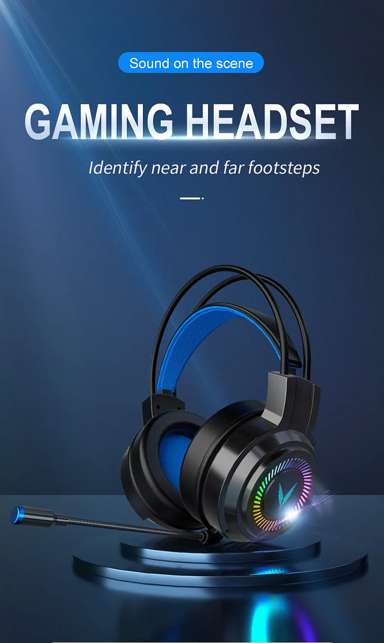 G58 Gaming Headset Wired 7.1 Stereo Channel Headset Bass Earphone Headphone With Mic for Computer Pc Gamer Foldable