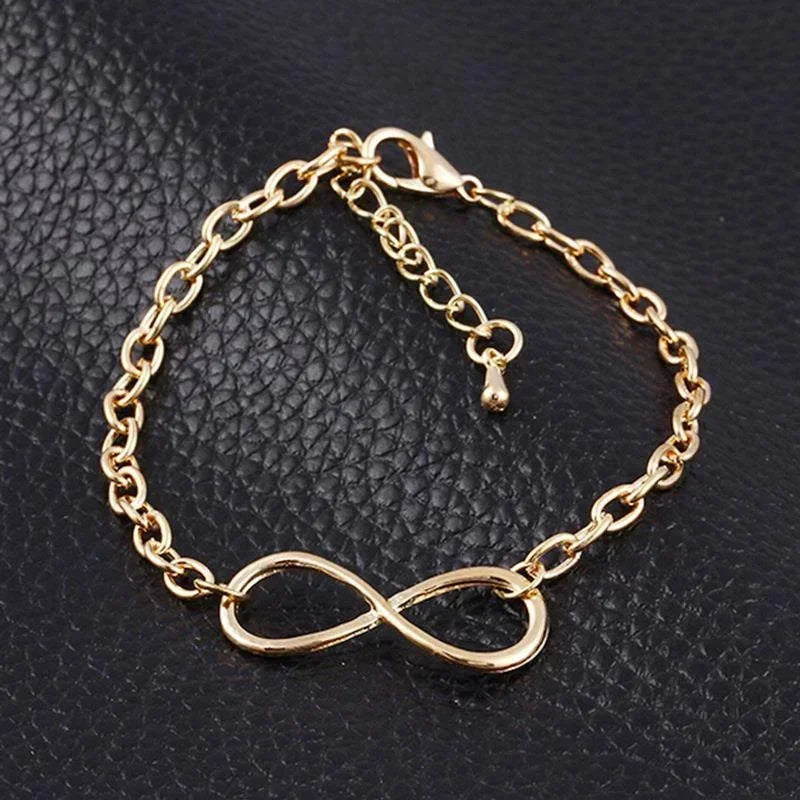 Women Summer Fashion Creative Gifts Infinite Character Bracelet Titanium Steel Plated Rose Gold Bracelets Jewerly Accessories