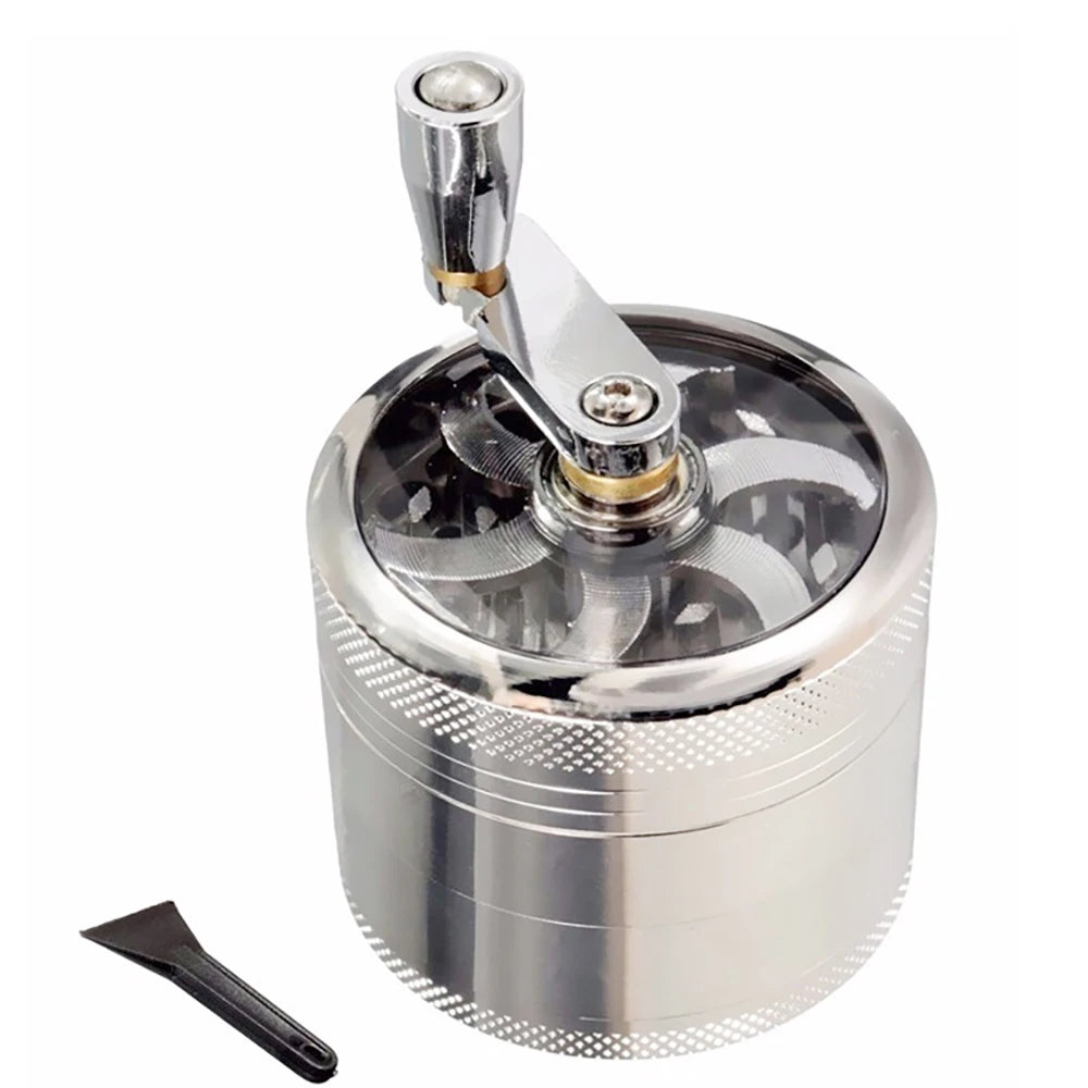 55mm Zina Alloy Handle-Type Herb Grinder Spice Mills 4-layers  Durable Kibbler Smoking Accessories for Smoker Holiday Gifts