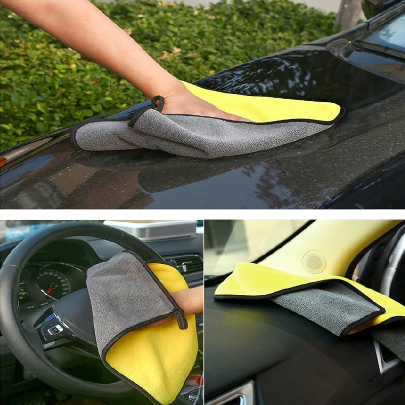 Microfiber Car Wash Towels Double Side Thickened Car Cleaning Cloths Household Kitchen Windows Wiping Rags Detailing Products