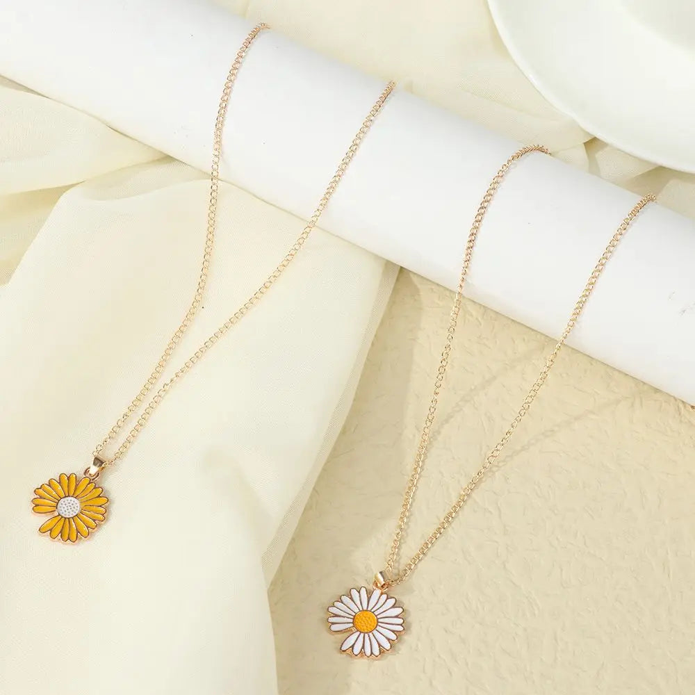 Fashion Novelty Metal Pendant Cute Neck Jewelry Daisy Flower Necklace Sunflower Necklace Collar