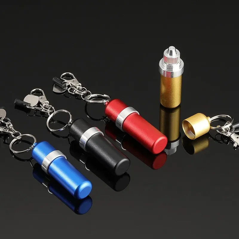 Portable Metal Fuel Canister with Key Chain, Suitable for Kerosene Oil or Other Fluids. Ideal for Travel and Smoking Accessories