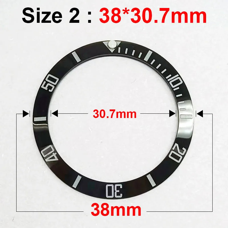 40-31.7mm and 38-30.7mm high quality Sloping Luminous ceramic bezel Insert watch case watch accessories parts GMT ceramic bezel