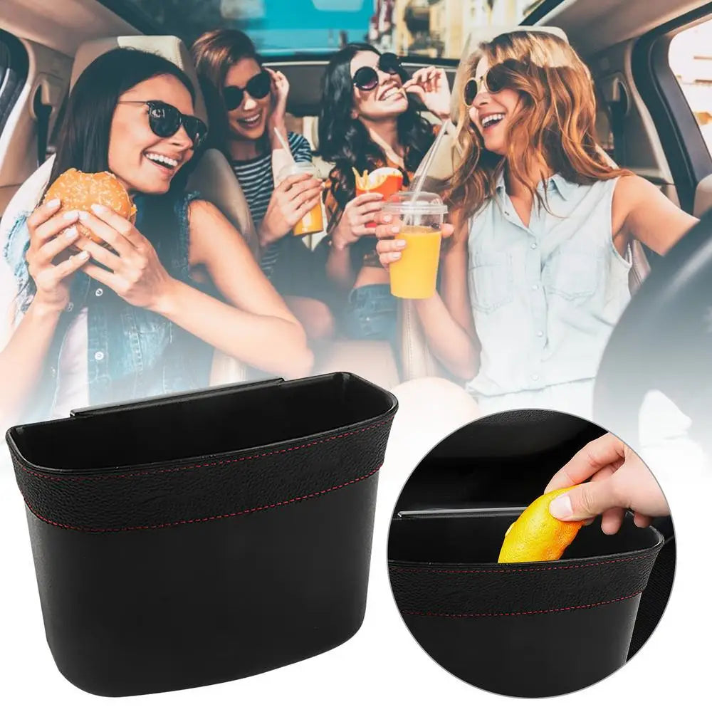 Car Trash Can With Hook Upgraded Hangings Car Garbage Can Leakproof Mini Vehicle Trash Bin For Trash Containing Car Stuff Storin