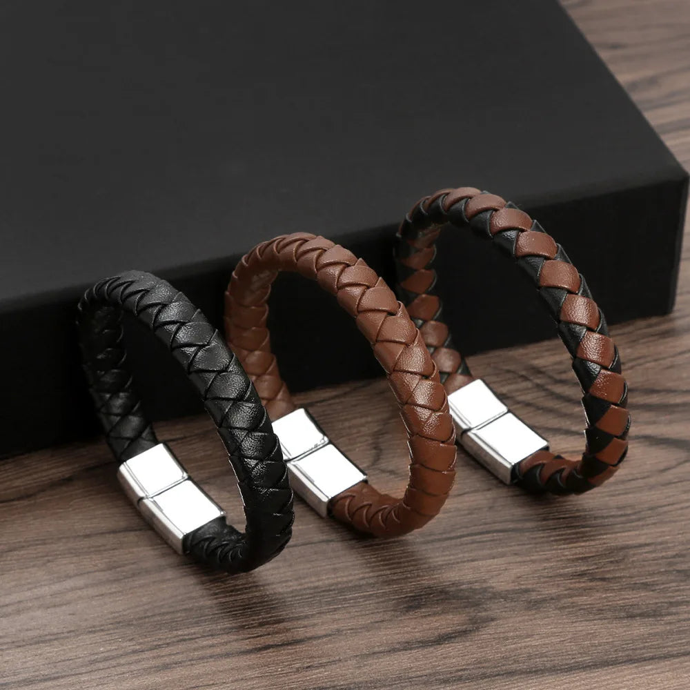 High Quality Leather Bracelet Men Classic Fashion Red Tiger Eye Beaded Multi Layer Leather Bracelet For Men Jewelry Gift