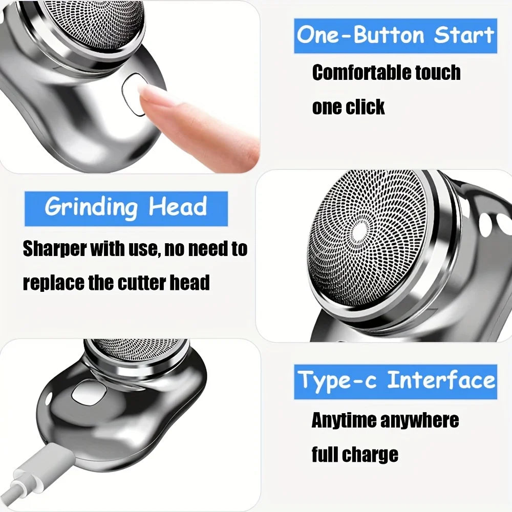 Electric Shaver Portable Mini Shaver Fast Charging Travel Version Men's Car Mounted Blade Water Wash