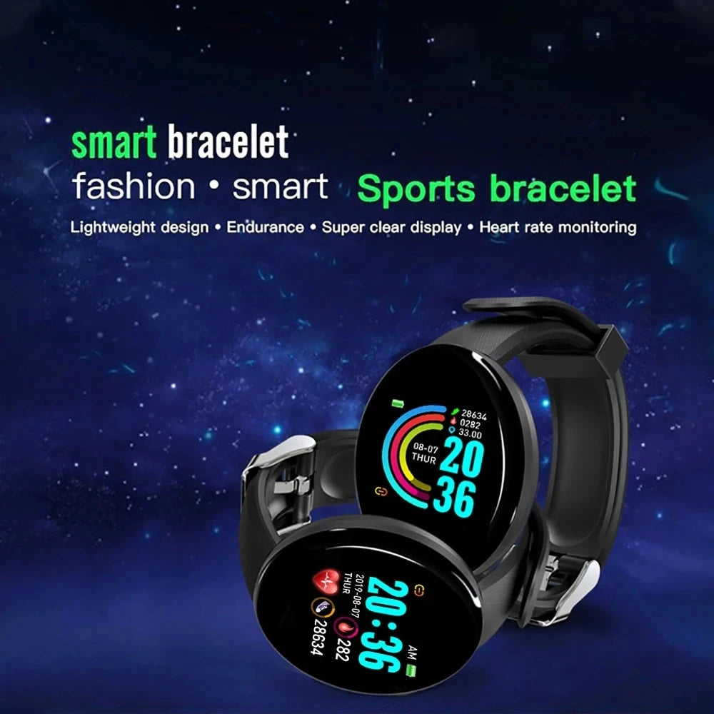 D18 Real stepcount Smart Watch Multi Function Step Connected Smart Watch For Men And Women Suitable For And Android