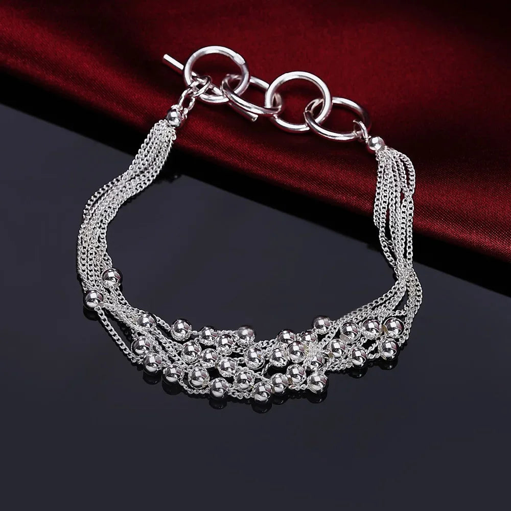 New High quality 925 Sterling Silver 4MM Women Men chain Male Twisted Rope Bracelets Fashion Silver Jewelry