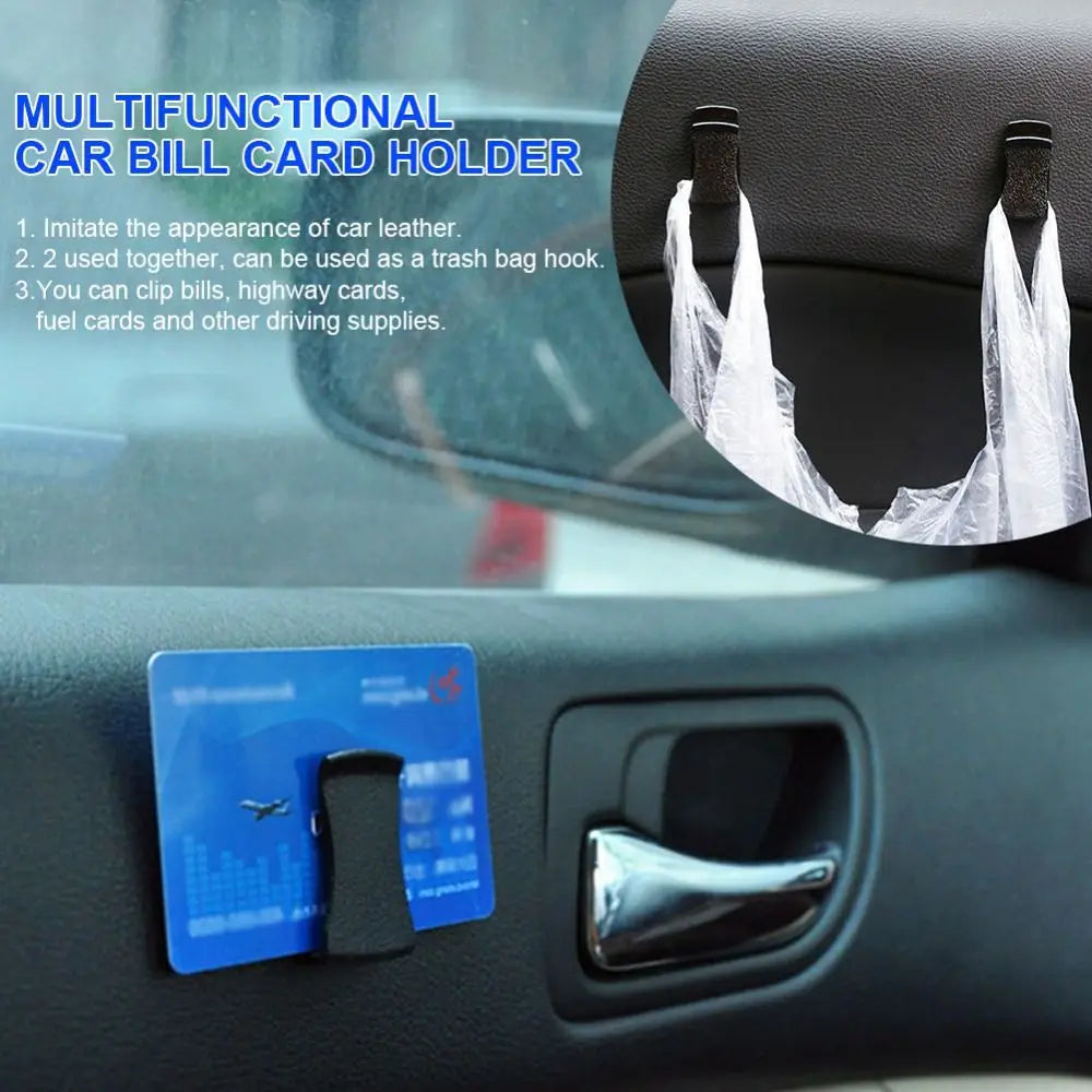 2PCS High Quality PC Car Card Holder Car Stuff Interior Car Interior Supplies Car Sunglasses Holder Card Glasses Ticket Hook Car