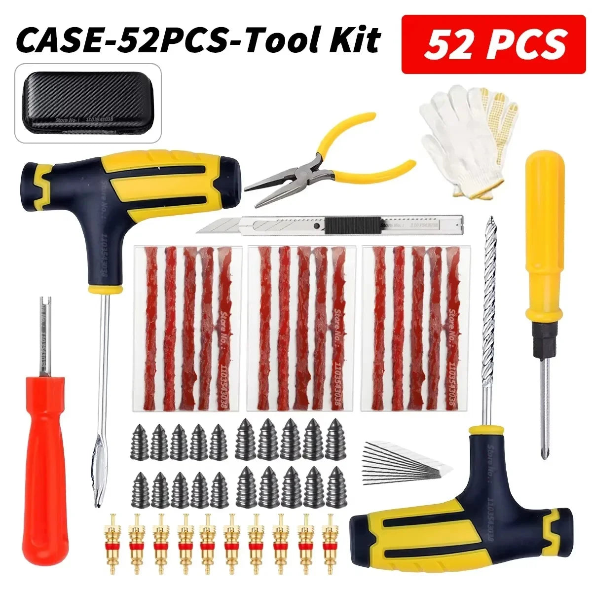 Car Tire Repair Kit Puncture Plug Tools Tyre Puncture Emergency for Tire Strips Stirring Glue Repair Tool Kit Car Accessories