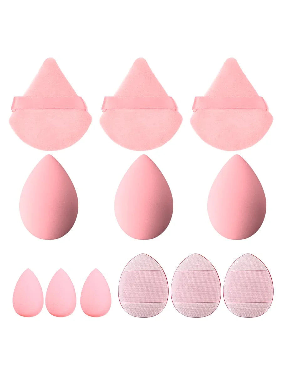 12Pcs Triangle Puff Giant Soft Eye/Base Makeup Egg Portable Cosmetics Tool Set