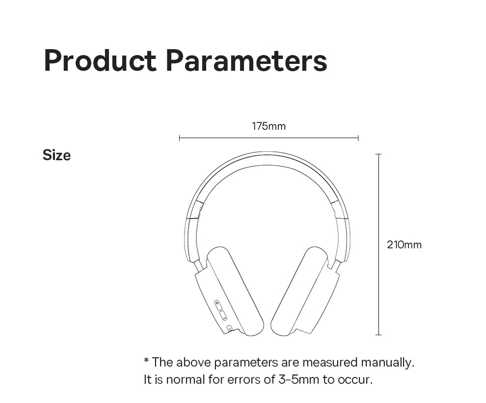 Baseus Bowie D05 Headphones Wireless Earphone Bluetooth 5.3 Headset HiFI Stereo Fones Foldable Wireless Wired Dual Use Headphone