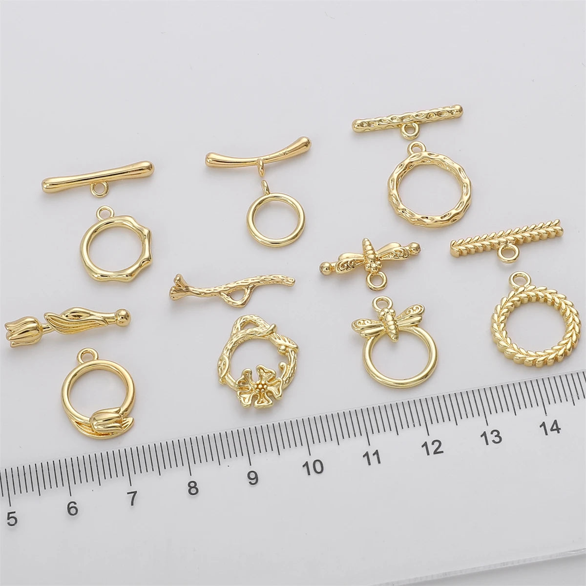 A Set Of 14K Gold-plated Brass Personalized Metal Clasps For Bracelet Necklace Making Jewelry Clasps DIY Founding